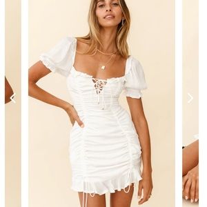 White Lace-Up Dress